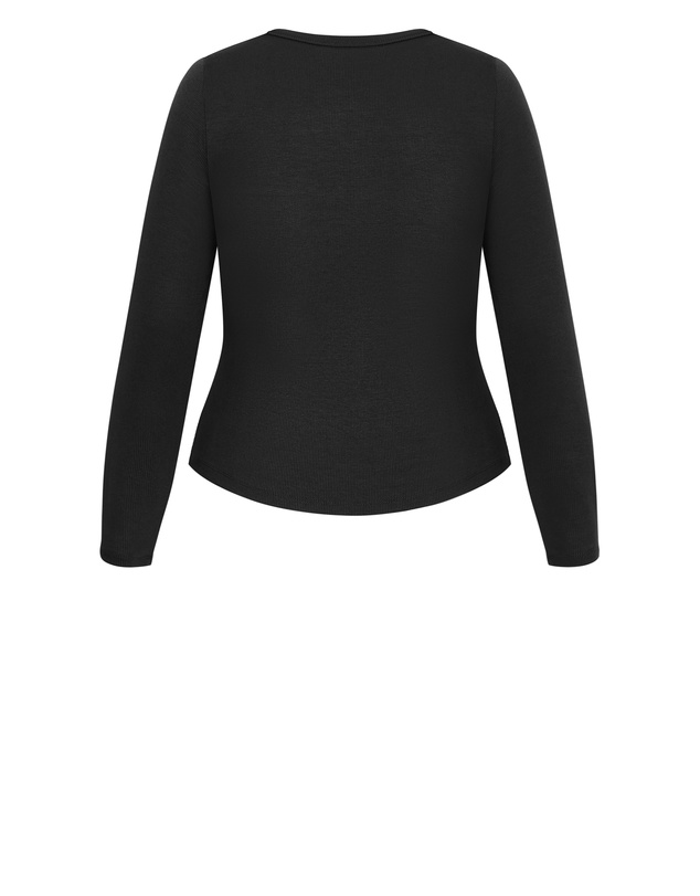 City Chic - Button Through Knit Top