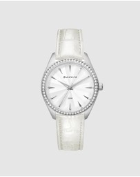 Maxum - Sydney - White Dial, Silver Tone Case & White Leather Band