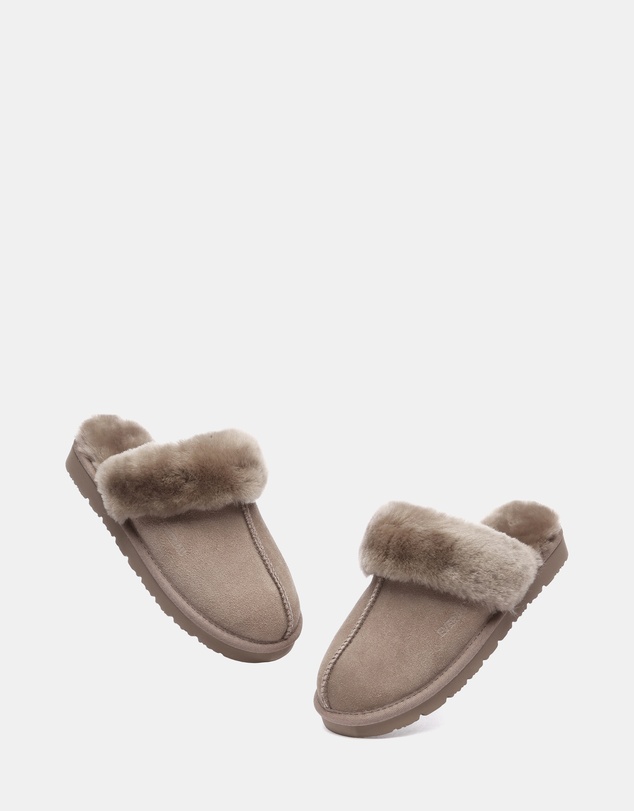 EVERAU - EverAU Ugg Muffin Slipper Suede Cow Suede Upper House Shoes