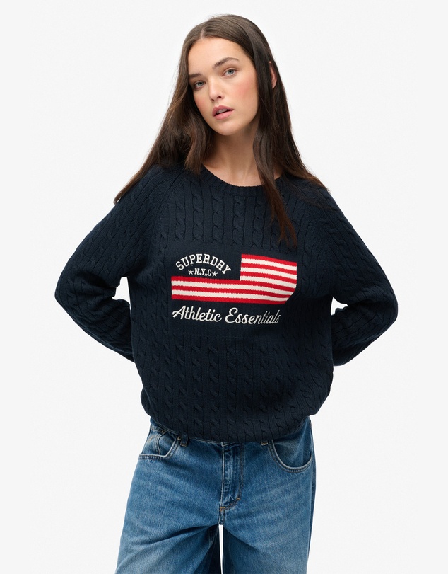 Superdry - Slouchy Cable Flag Knit