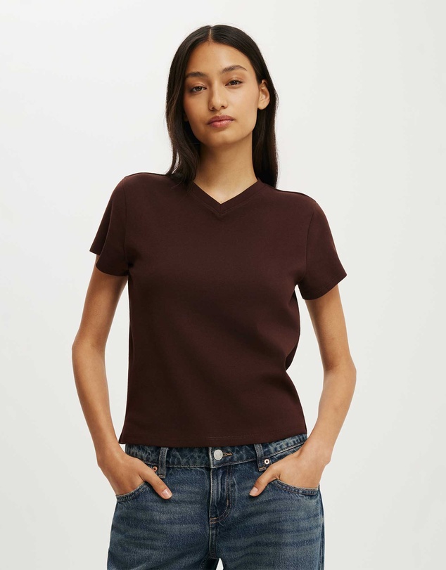 Cotton On - 90S Baby V Neck Tee