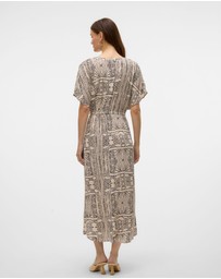 Vero Moda - Menny Sleeved Printed Midi Dress