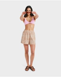 Roxy - Womens Lekeitio Bay Printed Elastic Waist Shorts
