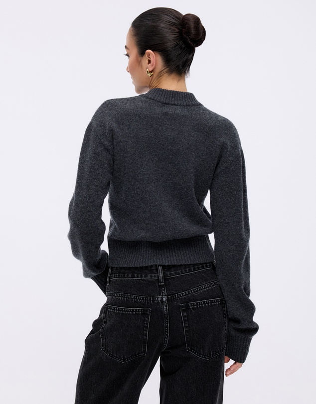 Minima Esenciales - Alma Wool Cashmere Blend Knit Bomber Cardigan