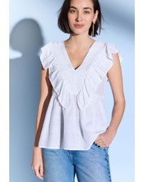 NEXT - Sleeveless Ruffle V-Neck Top