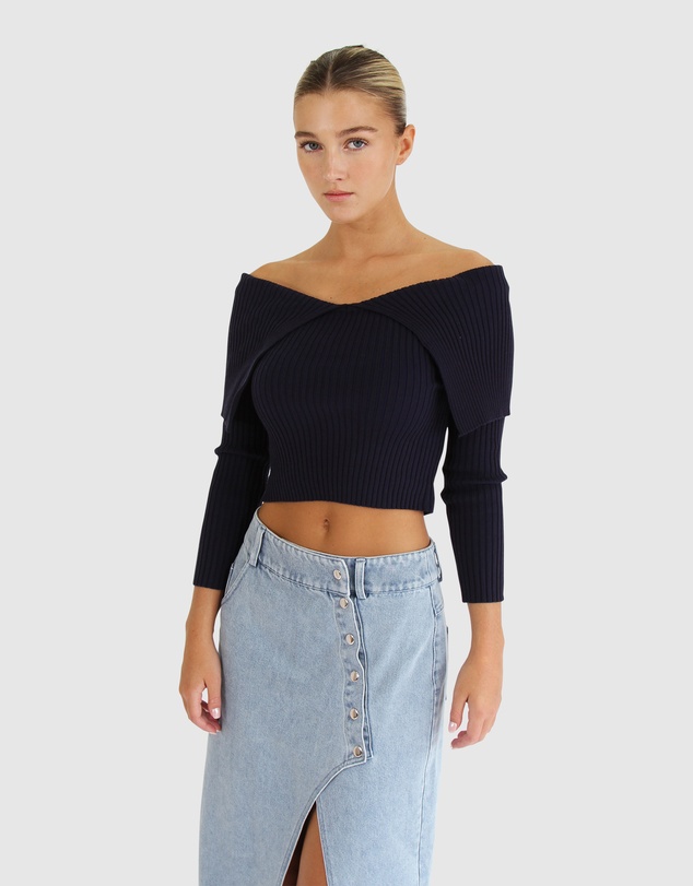 Belle & Bloom - More Than Words Collared Knit Top