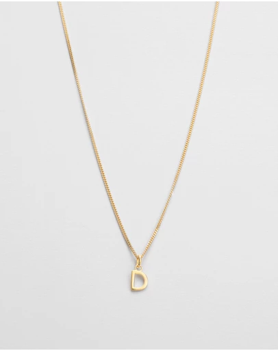 Kirstin Ash - D Outline Initial Necklace