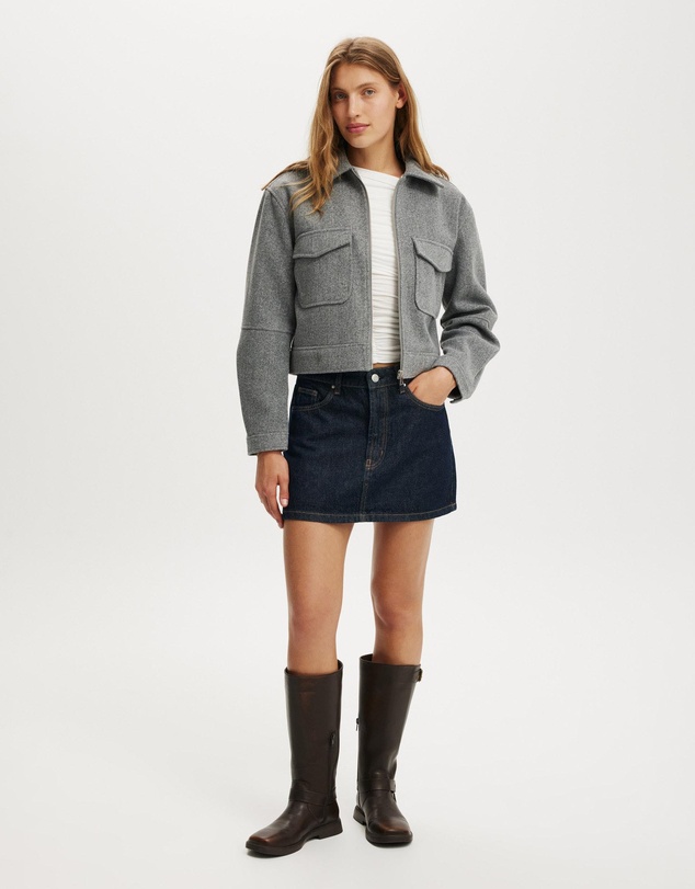 Cotton On - Melton Cropped Jacket