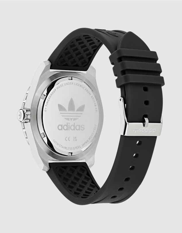 adidas Originals - Discoverer One Steel 44mm Black Silicone Watch