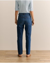 Trenery - Mid Rise Straight Leg Jean in Washed Indigo