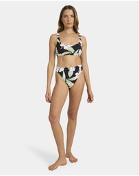Roxy - Womens Printed Essentials Mid Waist Moderate Bikini Bottom