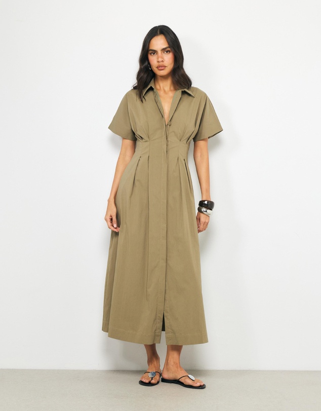 AERE - Tavie Cotton Midi Shirt Dress