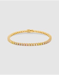 Wanderlust + Co - Pave 14K Gold Vermeil Rainbow Tennis Bracelet