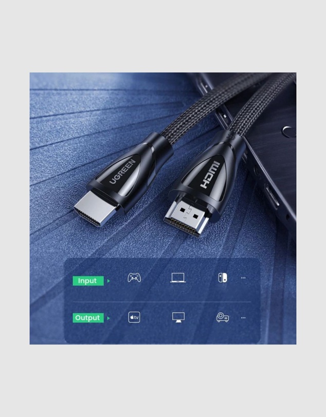 Ugreen - UGreen 3m HDMI 2.1 Male to Male Cable 8K 48Gbps Dynamic HDR eARC Black