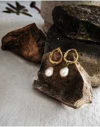 Haze & Glory - ICONIC EXCLUSIVE - Earrings La Pearl Hoops 925 Sterling Silver Gold-Plated