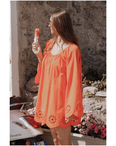 Petal & Pup - Tampa Long Sleeve Mini Dress - Orange