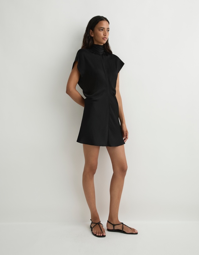 BONDI BORN - Ardea Tie Neck Mini Dress - Black