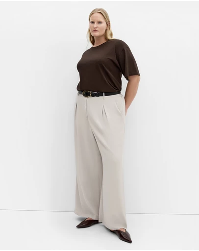 City Chic - Plus size Oversized Crew Neck Tee - chocolate
