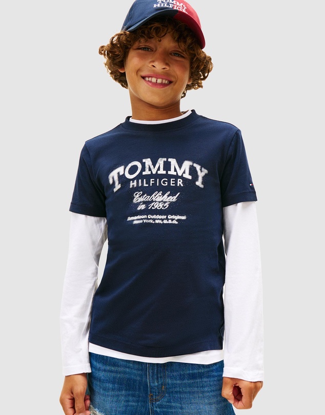 Tommy Hilfiger - Faded Print Short Sleeve Tee - Kids