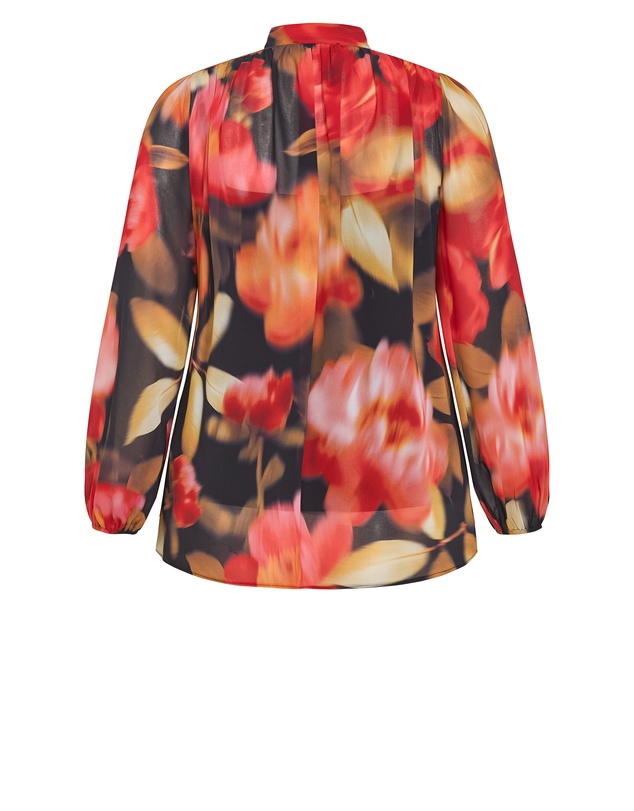 City Chic - Celine Print Neck Tie Top