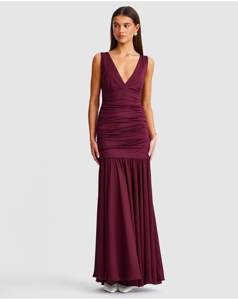 knee length dresses for ladies Black Split Front Shoulder Pad Maxi Dress | Dresses