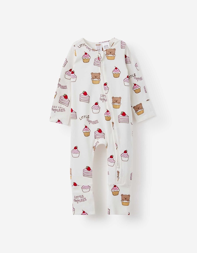 Cotton On Kids - Growie Long Sleeve Zip Romper