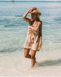 Poolside Paradiso - Palm Beach U Crochet Knit Dress - Sand