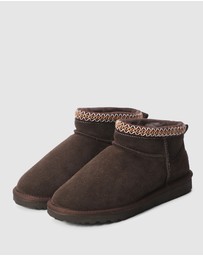 AusWooli Ugg Boots - Altona Sheepskin Wool Ankle Braid Boots