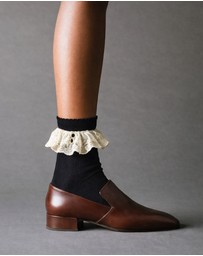 High Heel Jungle - Bobby Lace Frill Trim Cotton Bobby Socks