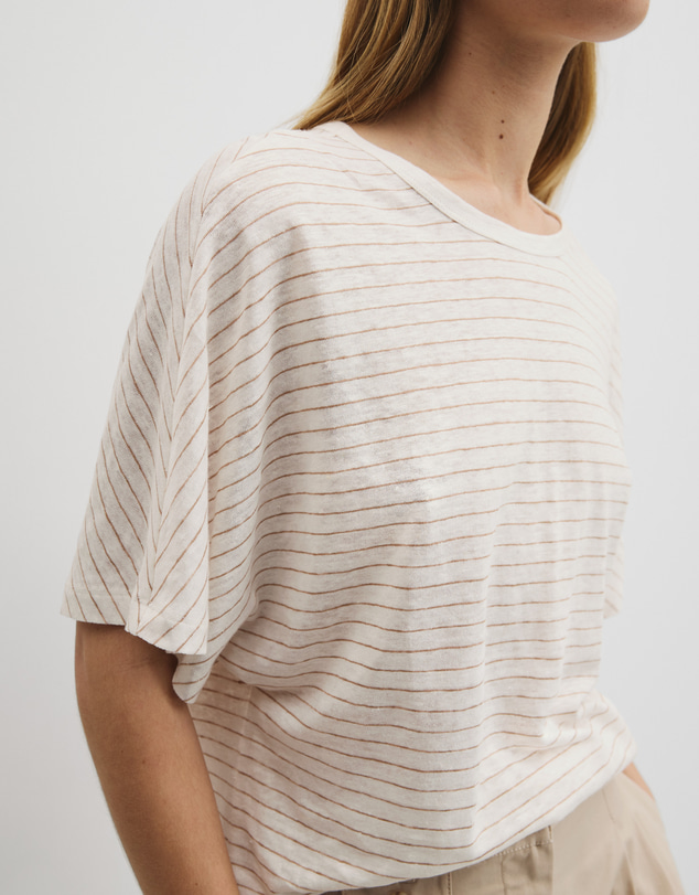 Country Road - Stripe Linen Dolman T-shirt