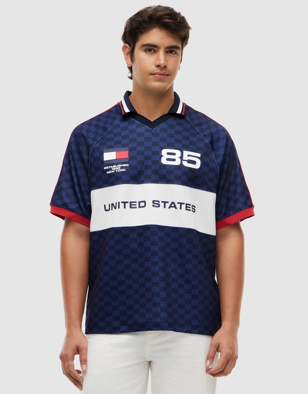 Tommy Hilfiger - Geometric Flag Print SS Rugby Shirt