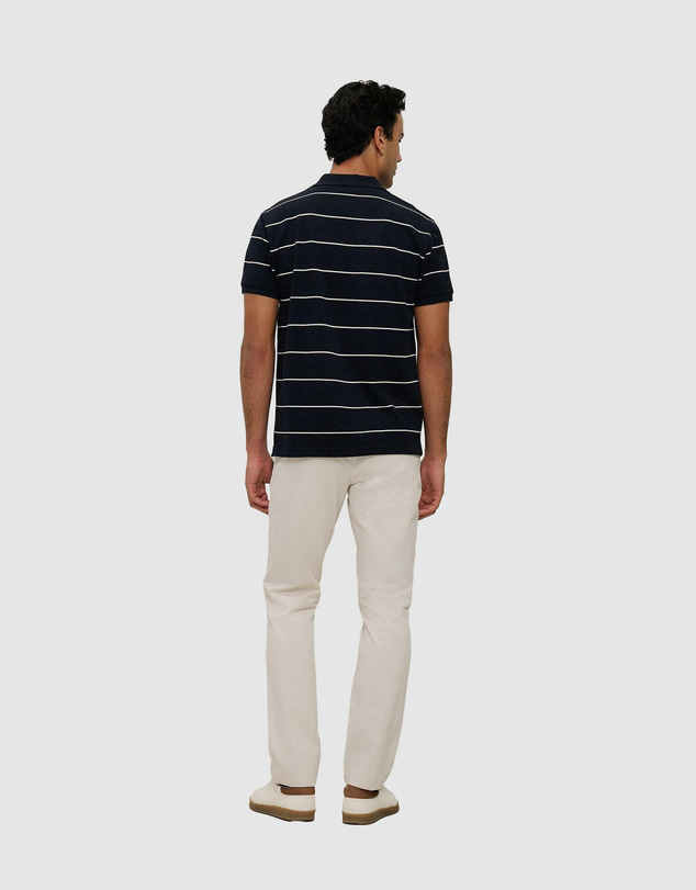 Trenery - Pique Stripe Monogram Polo