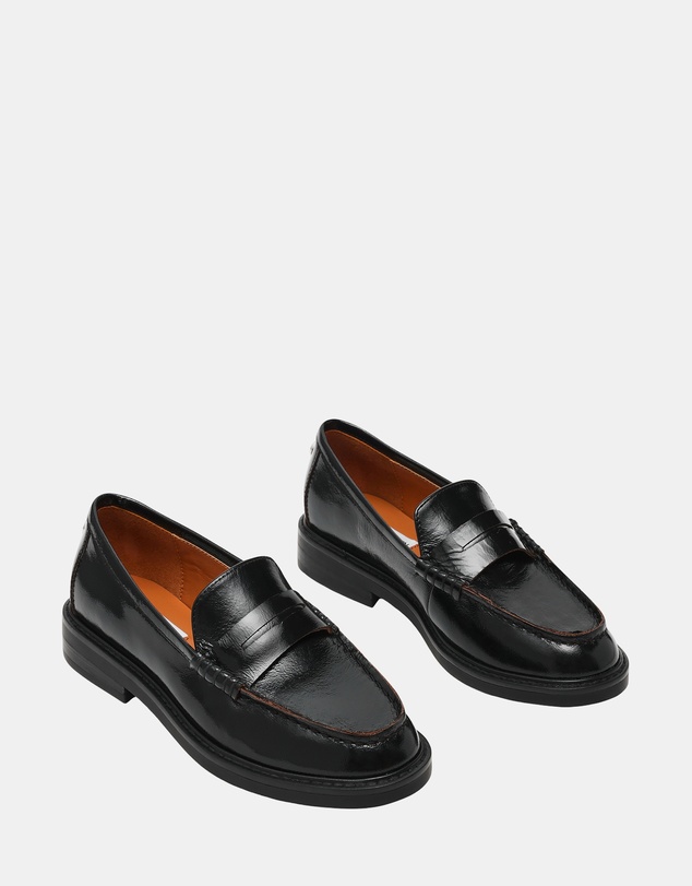 Steve Madden - Adison Black Leather Loafers