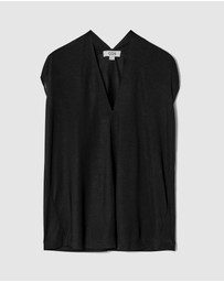 COS - Draped V-Neck Top