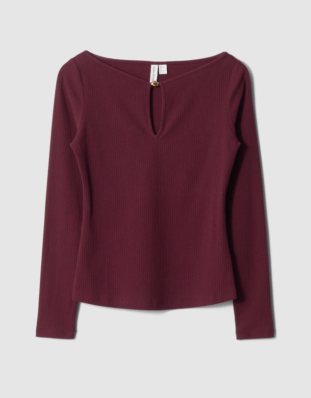 & Other Stories - Long-Sleeve Keyhole Top