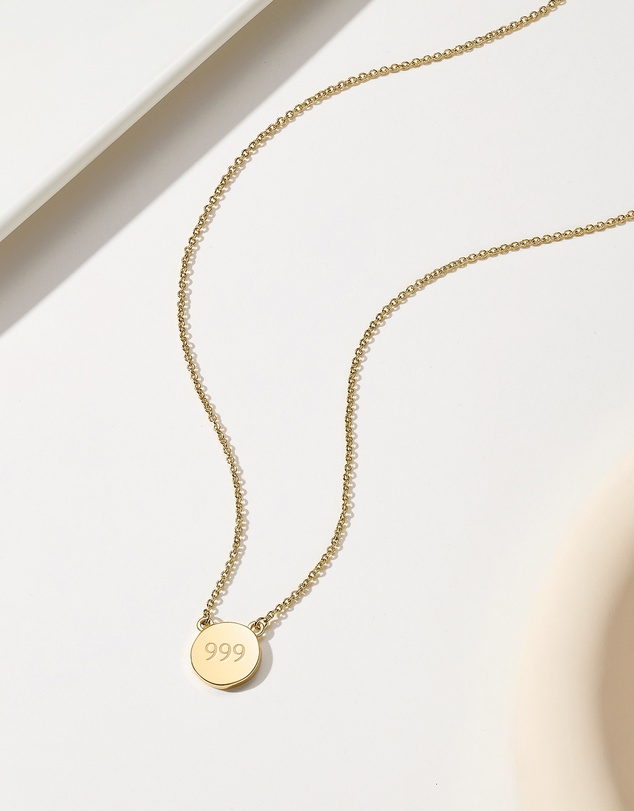 Mestige - Angel Number Necklace 999 - 18K Gold Plated
