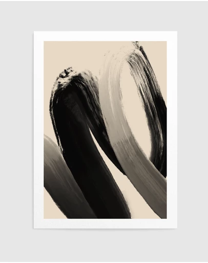 Olive et Oriel - Black Strokes No 23 by Treechild Art Print