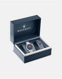 Maserati - Successo 44mm Stainless Steel Chronograph Gift Set with Bracelet