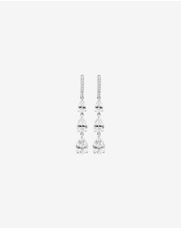 Michael Hill - Pear Shape Cubic Zirconia Triple Drop Stud Earrings in Sterling Silver