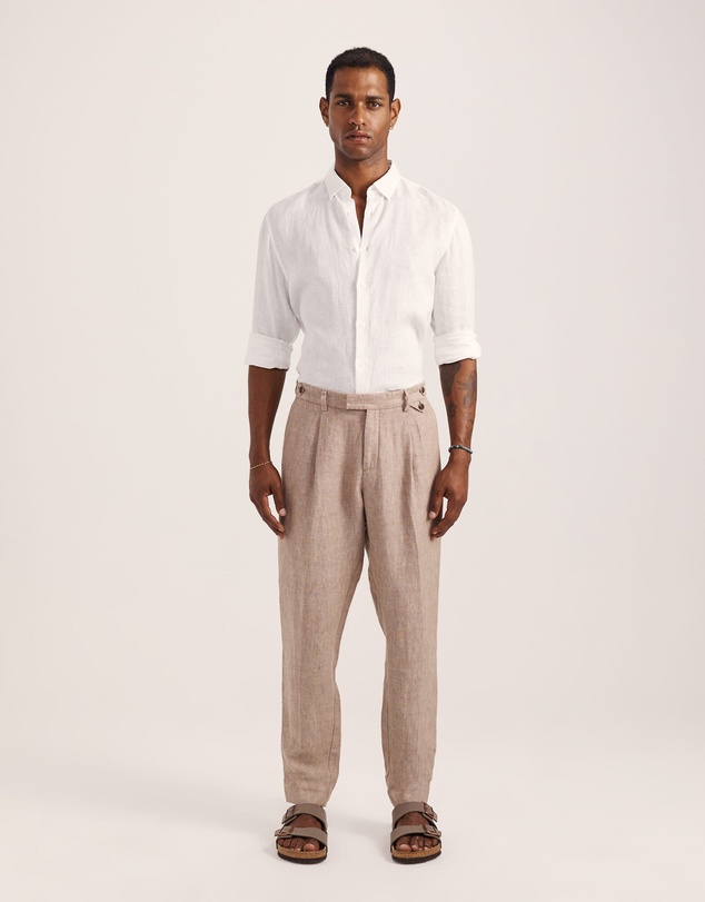 SABA - Wade Pleat Front Linen Pant