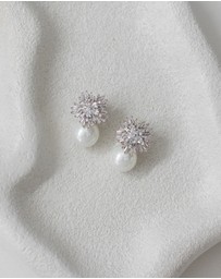 The White Collection - Ivy - Statement Silver Pearl Bridal Earrings