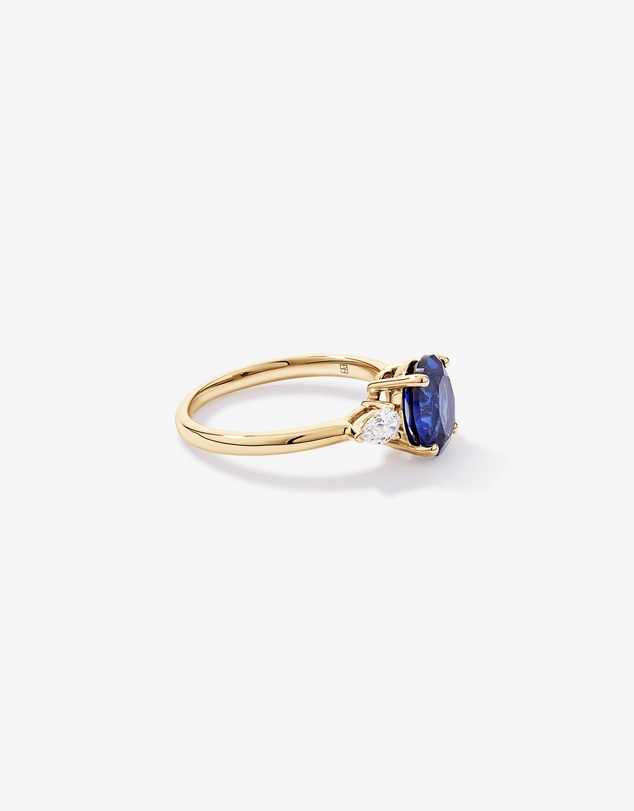 Michael Hill - Created Sapphire and 0.27 Carat TW Laboratory-Grown Diamond Ring in 10kt Gold