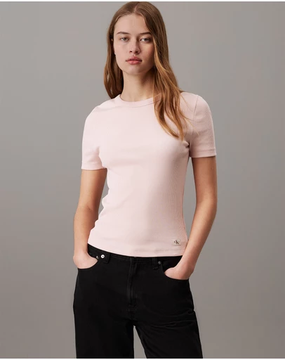 Calvin Klein Jeans - Slim Ribbed Cotton T-Shirt