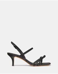 Kate Spade - Loop Smooth Leather Kitten Heel Sandals