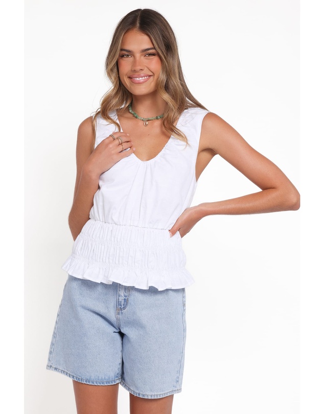 Petal & Pup - Lucilla Shirred Waist Top - White