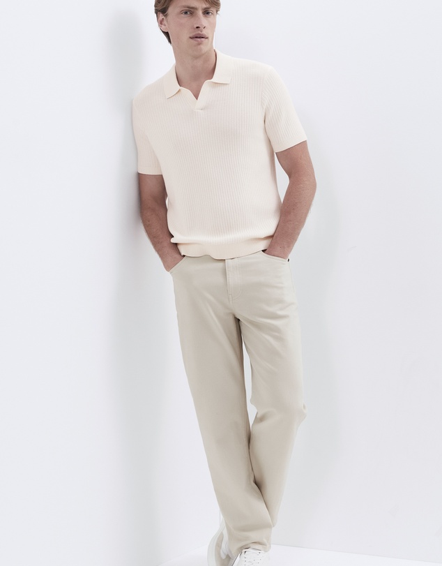 UNISON - Wavy Stitch Knit Polo