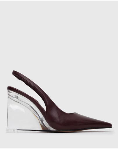 Betts - Kane Pointy Toe Slingback Wedge Shoes