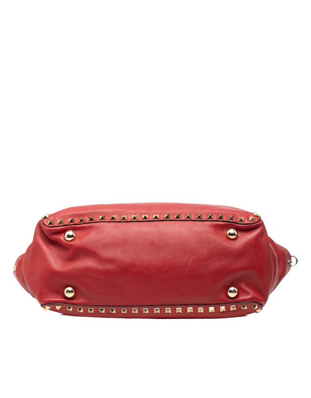 Valentino - Pre-Loved Medium Leather Rockstud Trapeze Flap Satchel