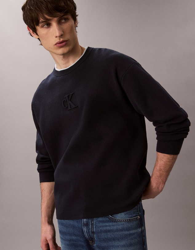 Calvin Klein Jeans - Embossed Monogram Logo Relaxed Sweater