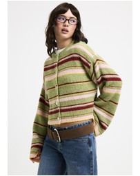 Subtitled - Regina Eyelash Knit Oversized Stripe Cardigan